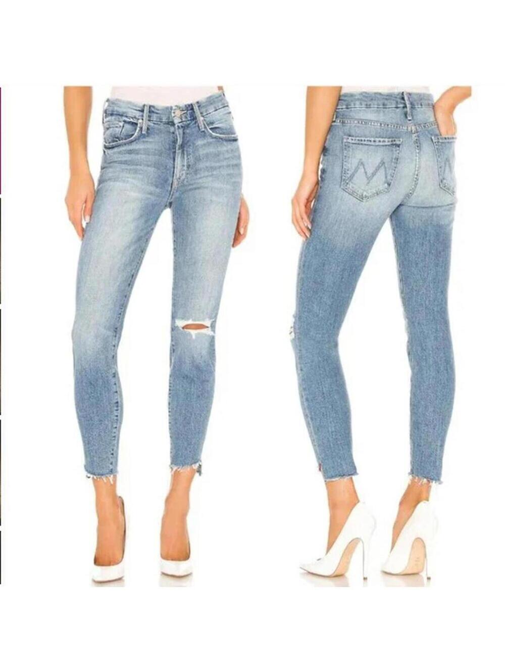 MOTHER The Looker Ankle Step Fray Jeans NWT Size 28 Raw Hem Distressed